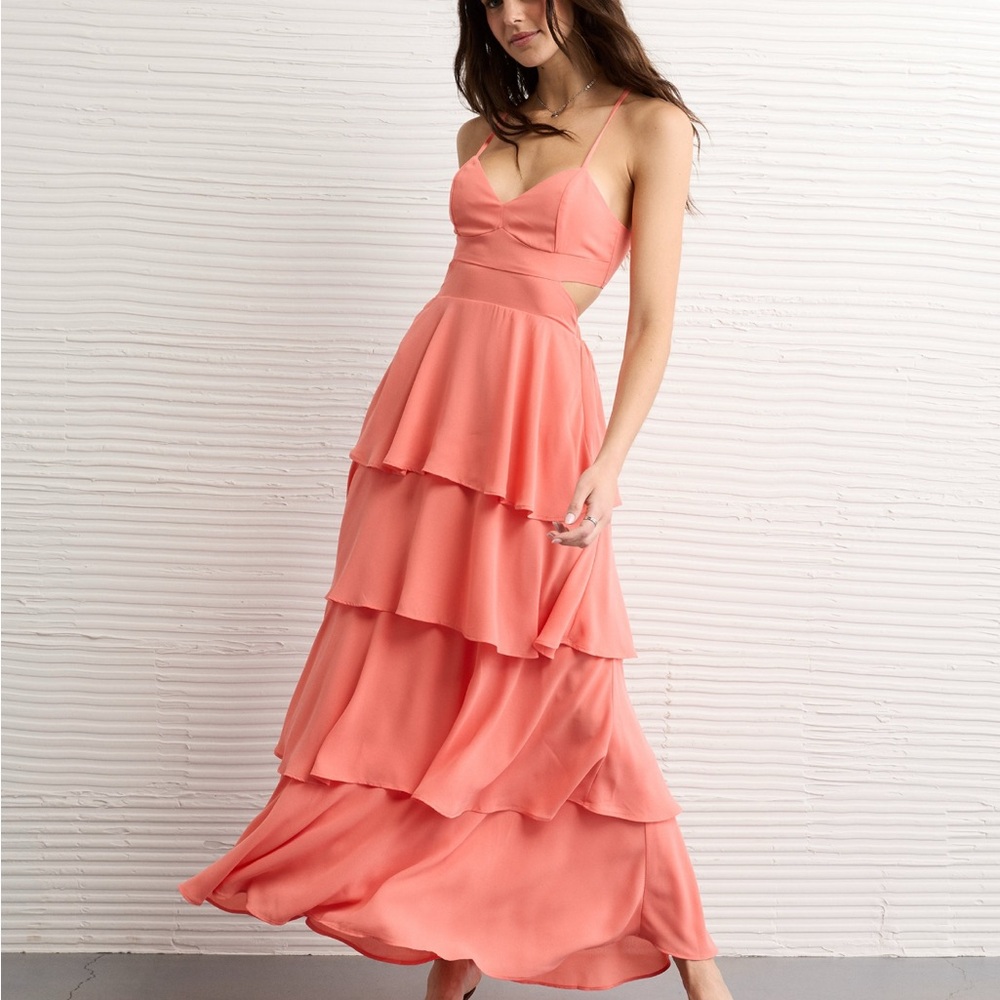 American Eagle Outfitters Strapless Coral Dress